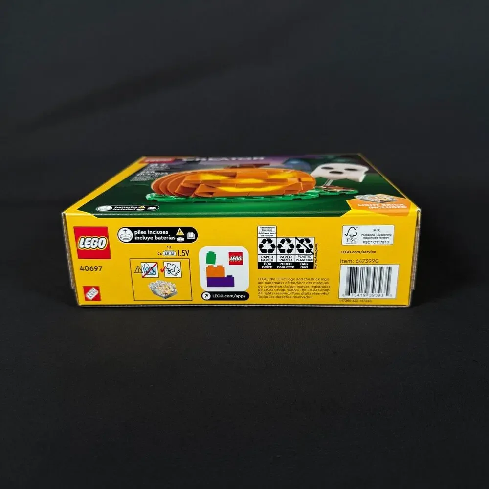 LEGO Halloween Jack-o’-Lantern Pumpkin 40697 Light Up NEW